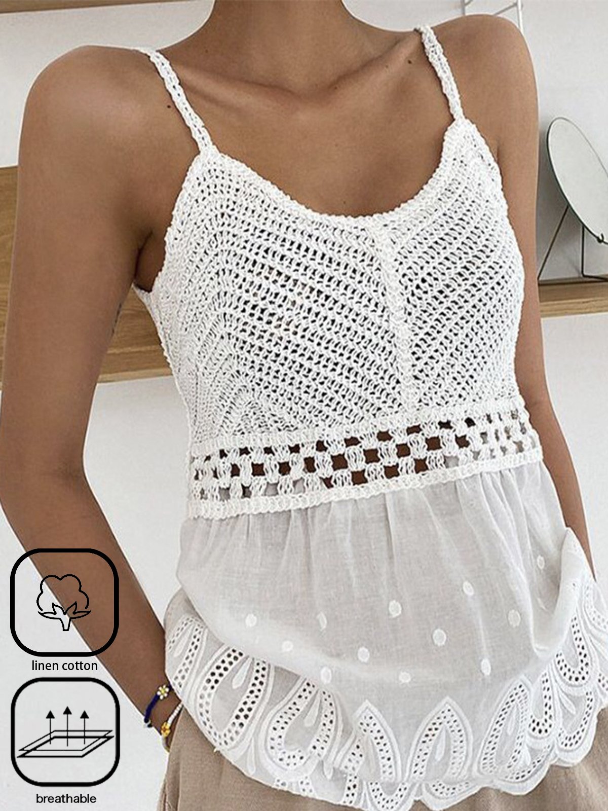 Damen Gallus Tanktop Oberteile Leibchen Sommer Unifarben Spaghettiträger Täglich Lässig Oberteile