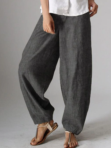 Damen Hose Haremshosen Täglich Ausgehen Lässig Taschennähen Baumwolle Unifarben Frühling/Herbst Hose