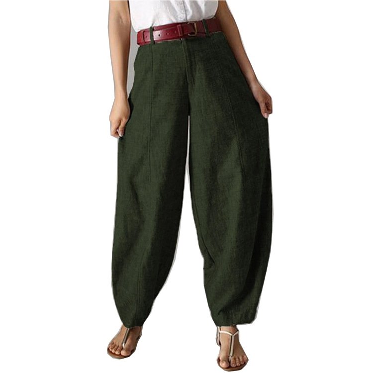Damen Hose Haremshosen Täglich Ausgehen Lässig Taschennähen Baumwolle Unifarben Frühling/Herbst Hose