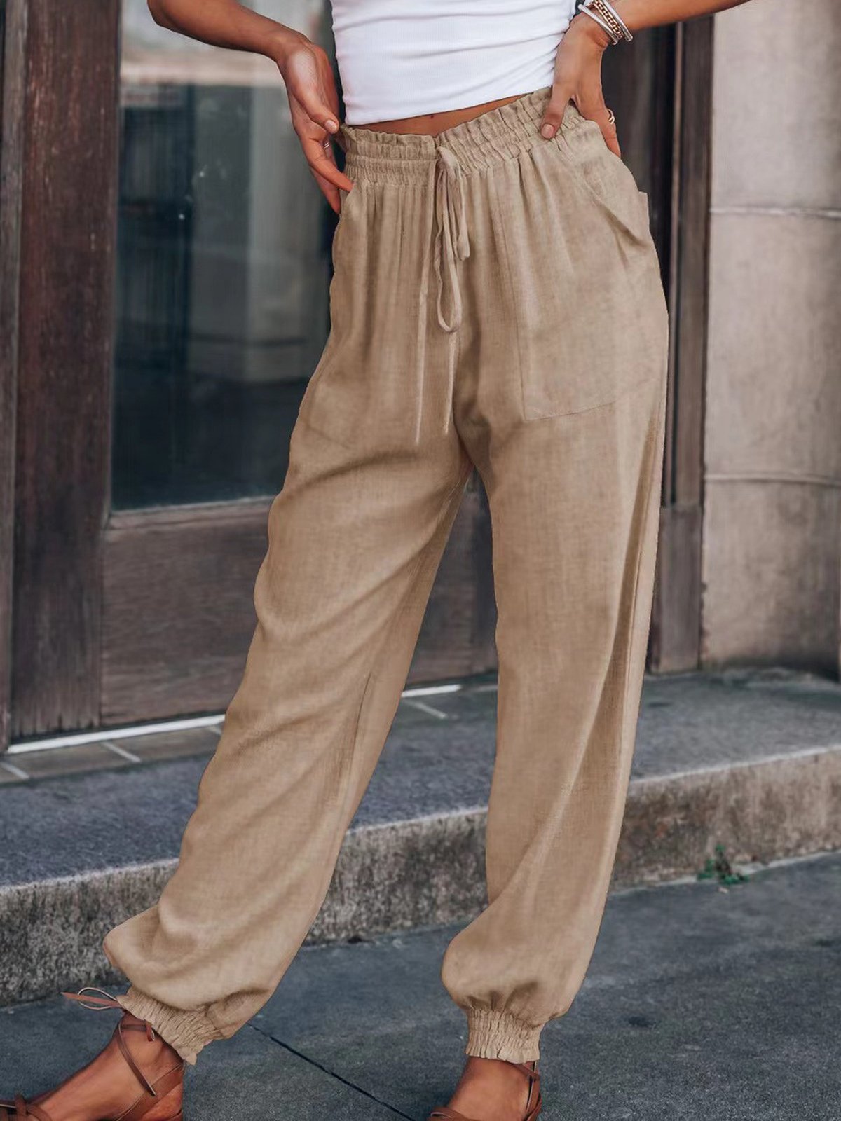 Damen Hose Täglich Ausgehen Lässig Unifarben Frühling/Herbst Hose