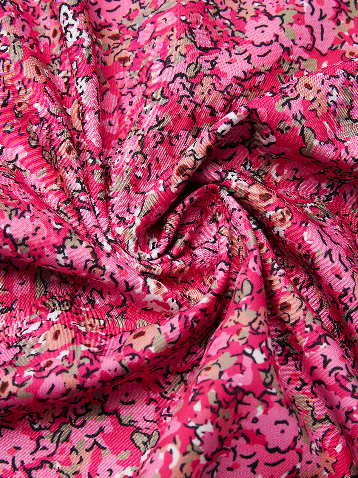 V-Ausschnitt Locker romantisch Kurzarm Gewebe Kleid