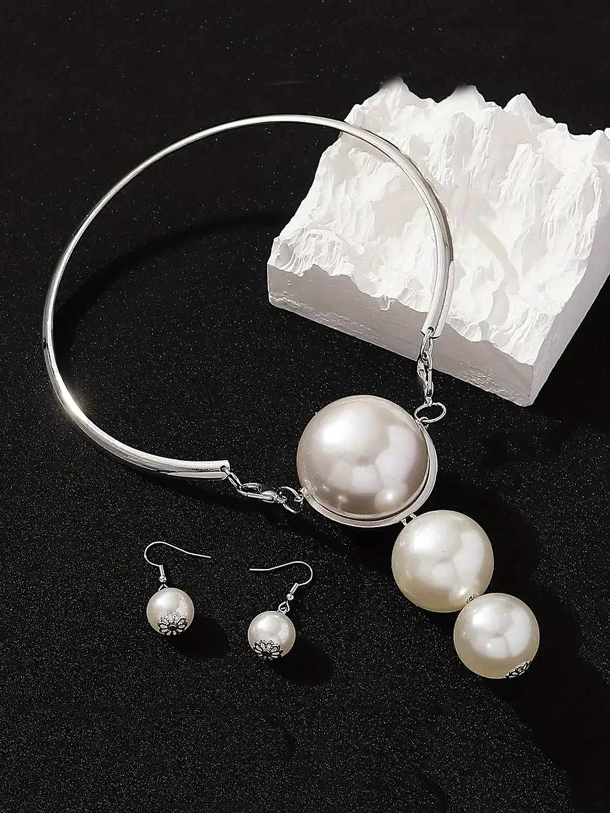 übertrieben Nachgemachte Perle Party Schmuck Set