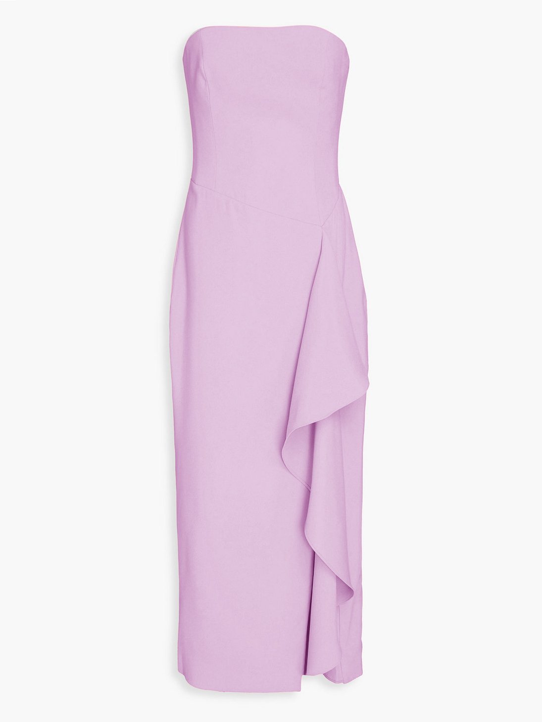 Damen Ärmellos Sommer Unifarben Gerüscht Kleid Trägerlos Date Ausgehen Urban Midi H-Linie Pink