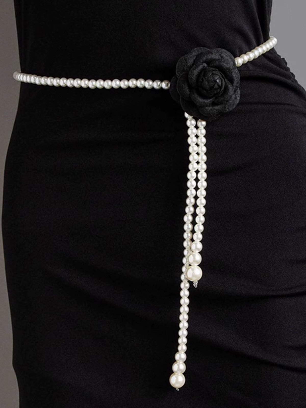 Elegant Kamelie Blume Taille Kette Faux Perlen Halskette
