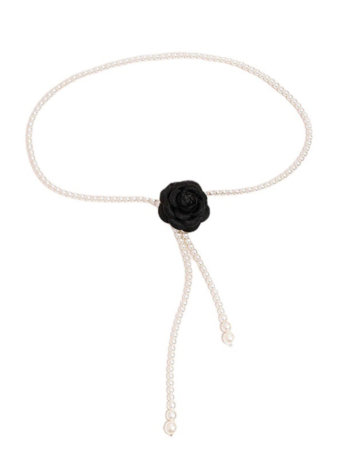 Elegant Kamelie Blume Taille Kette Faux Perlen Halskette