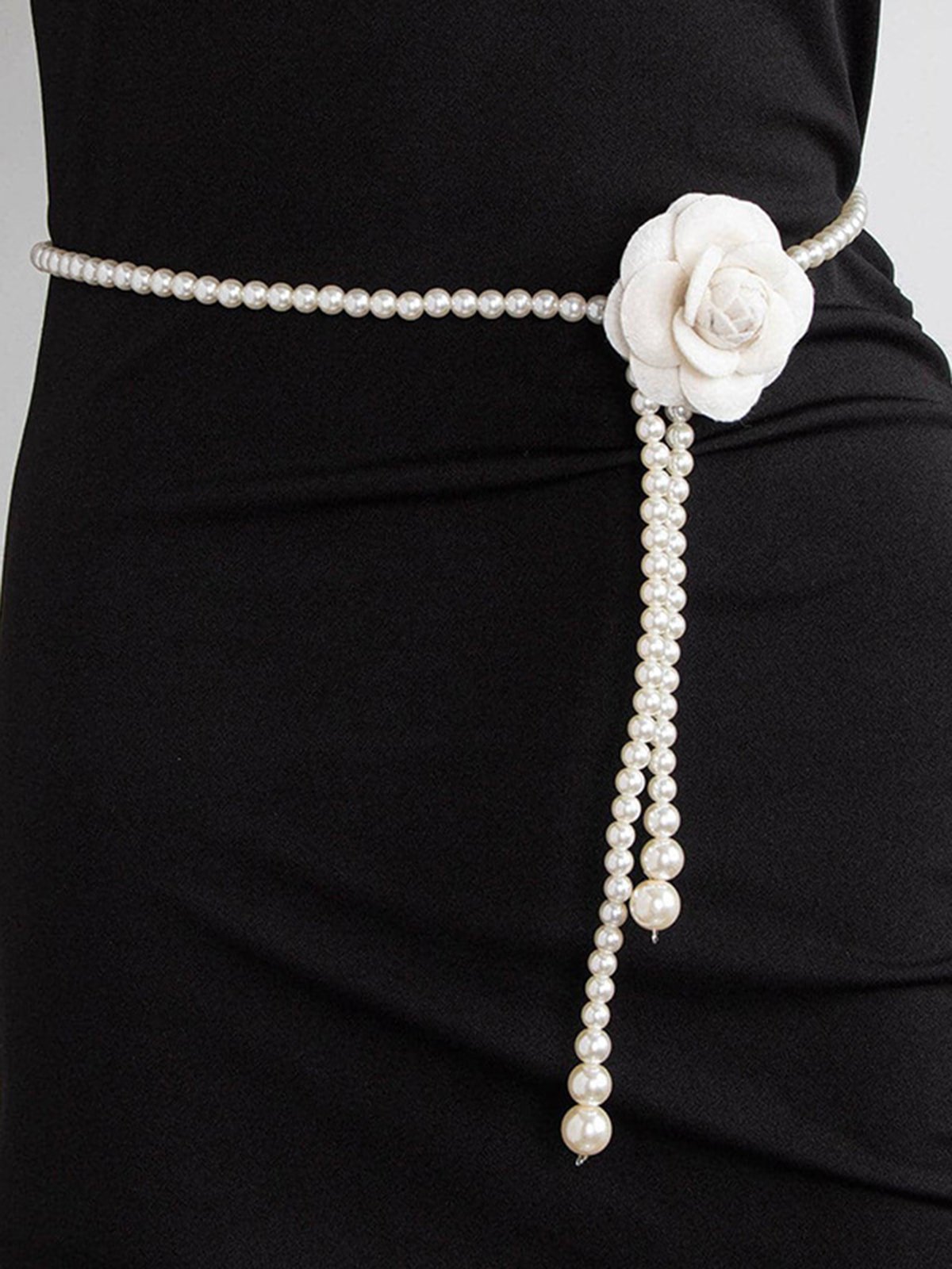 Elegant Kamelie Blume Taille Kette Faux Perlen Halskette