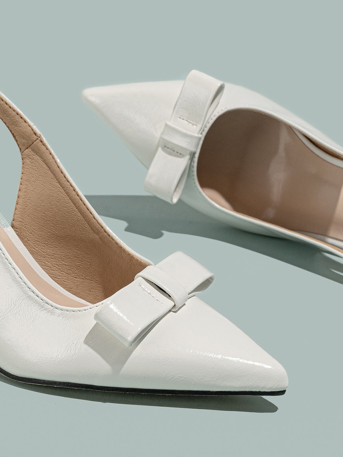 minimalistisch Schleife Verstellbare Schnalle Slingback Pumps