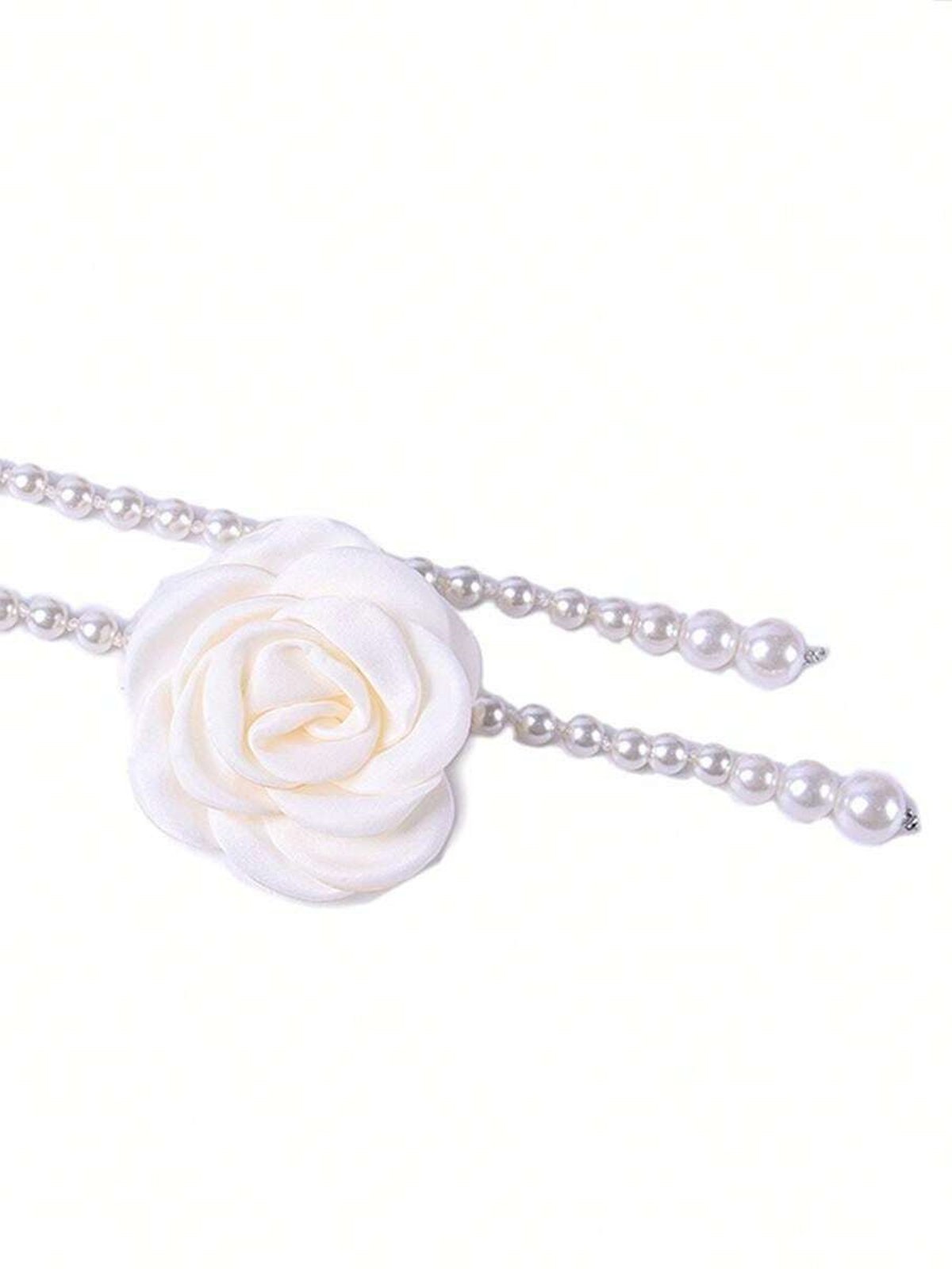 Elegant Kamelie Blume Taille Kette Faux Perlen Halskette
