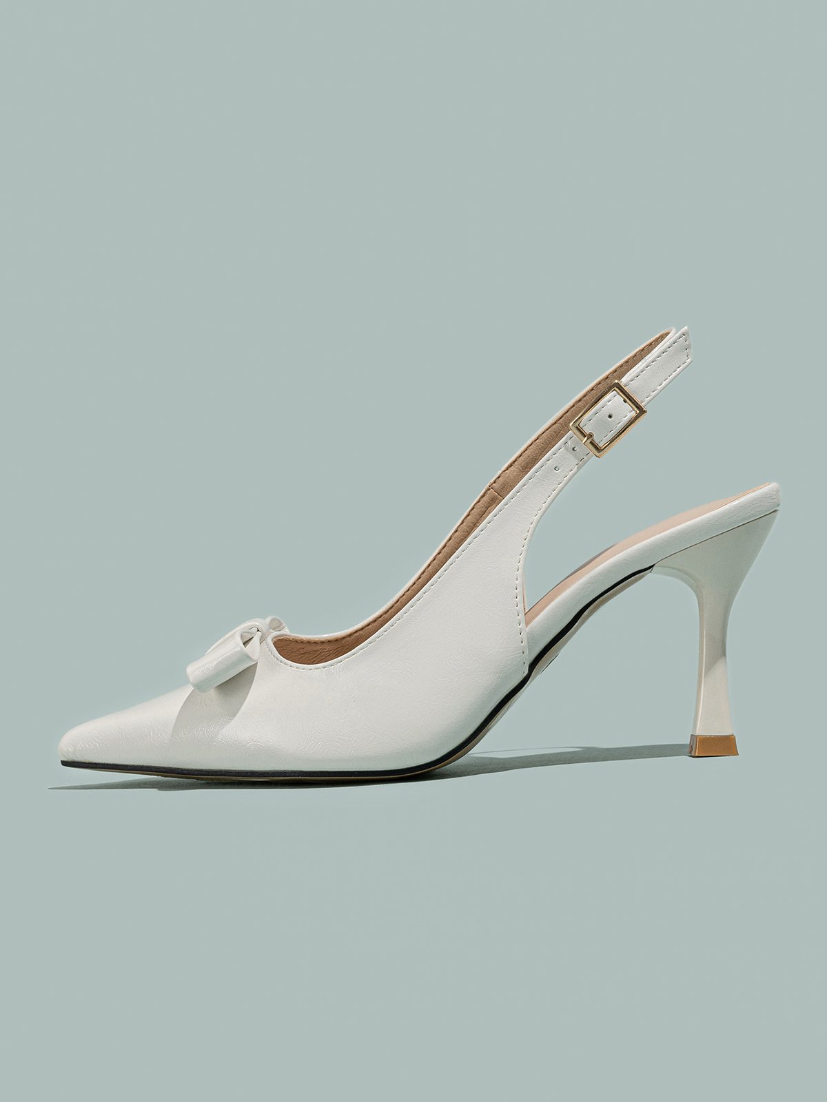 minimalistisch Schleife Verstellbare Schnalle Slingback Pumps