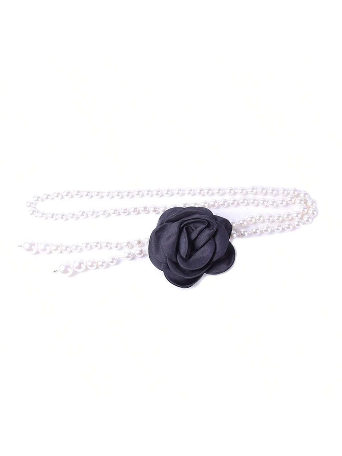 Elegant Kamelie Blume Taille Kette Faux Perlen Halskette