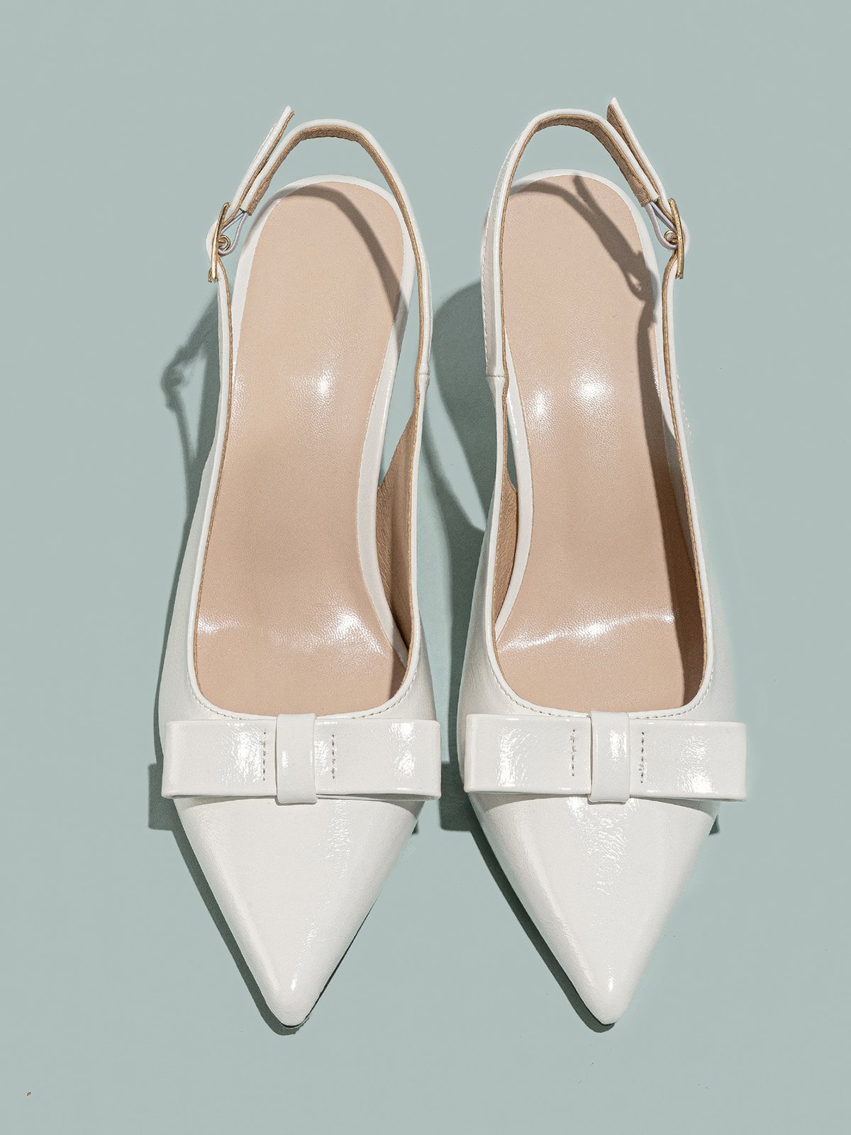 minimalistisch Schleife Verstellbare Schnalle Slingback Pumps