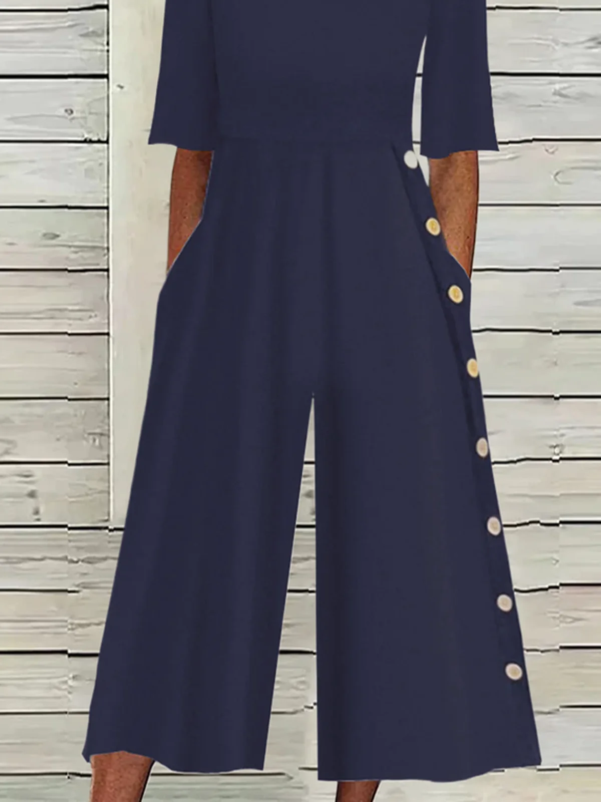 Urlaub Schnalle Elegante Weit Sommer Jumpsuit für Damen