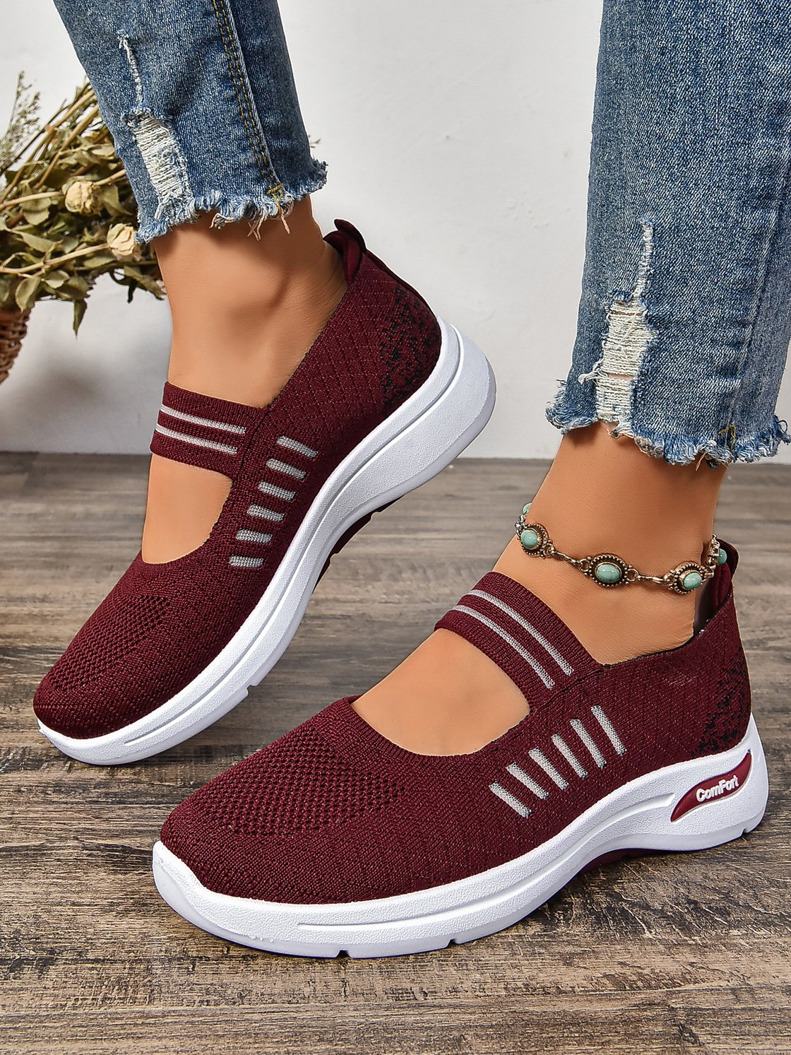 Lässig Textil Flache Schuhe