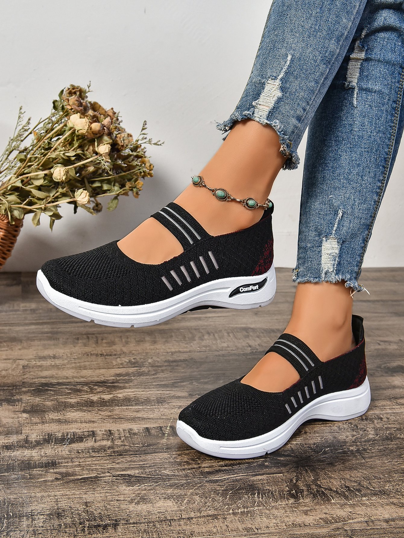Lässig Textil Flache Schuhe