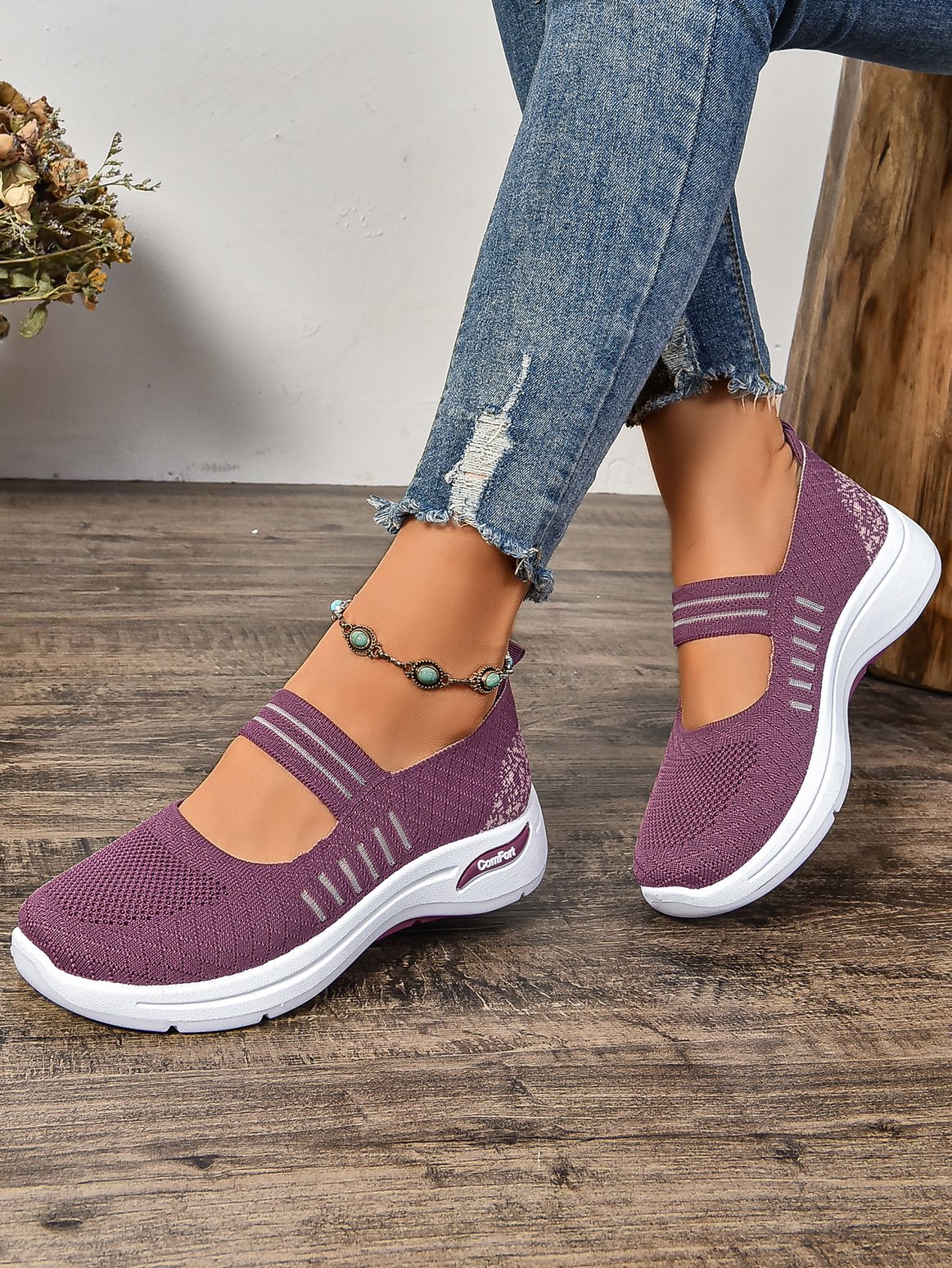 Lässig Textil Flache Schuhe