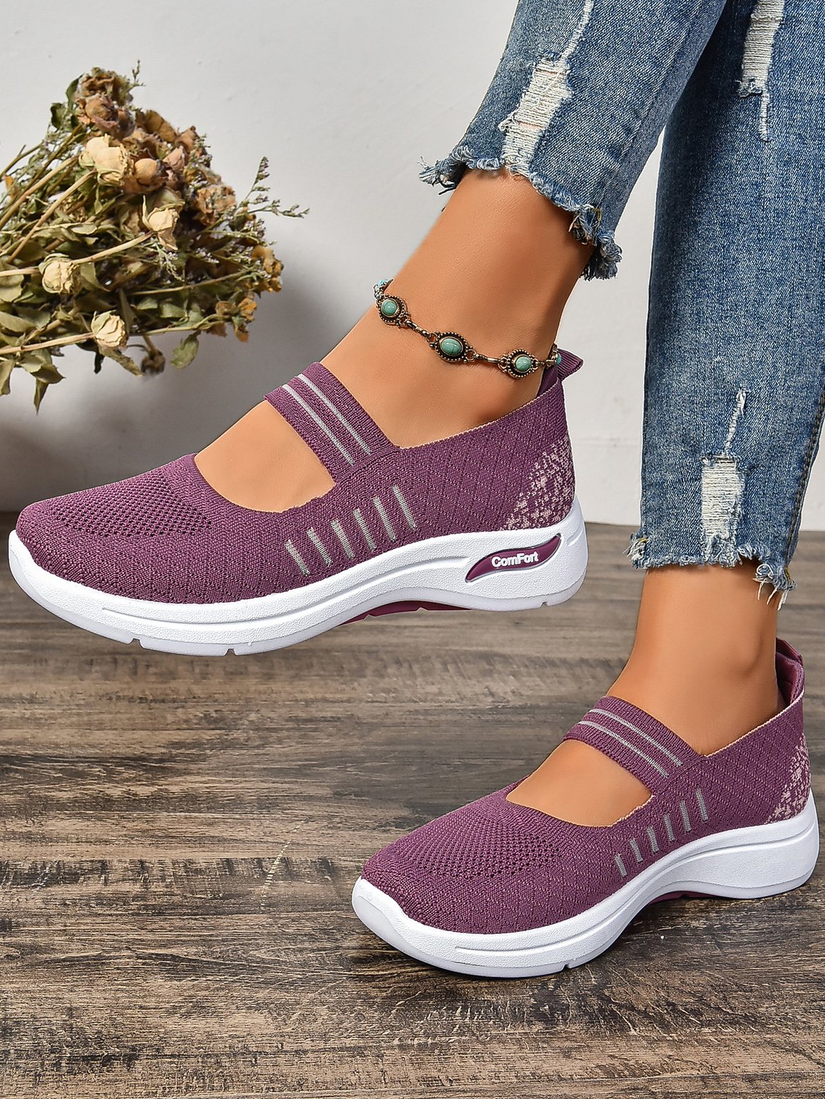 Lässig Textil Flache Schuhe