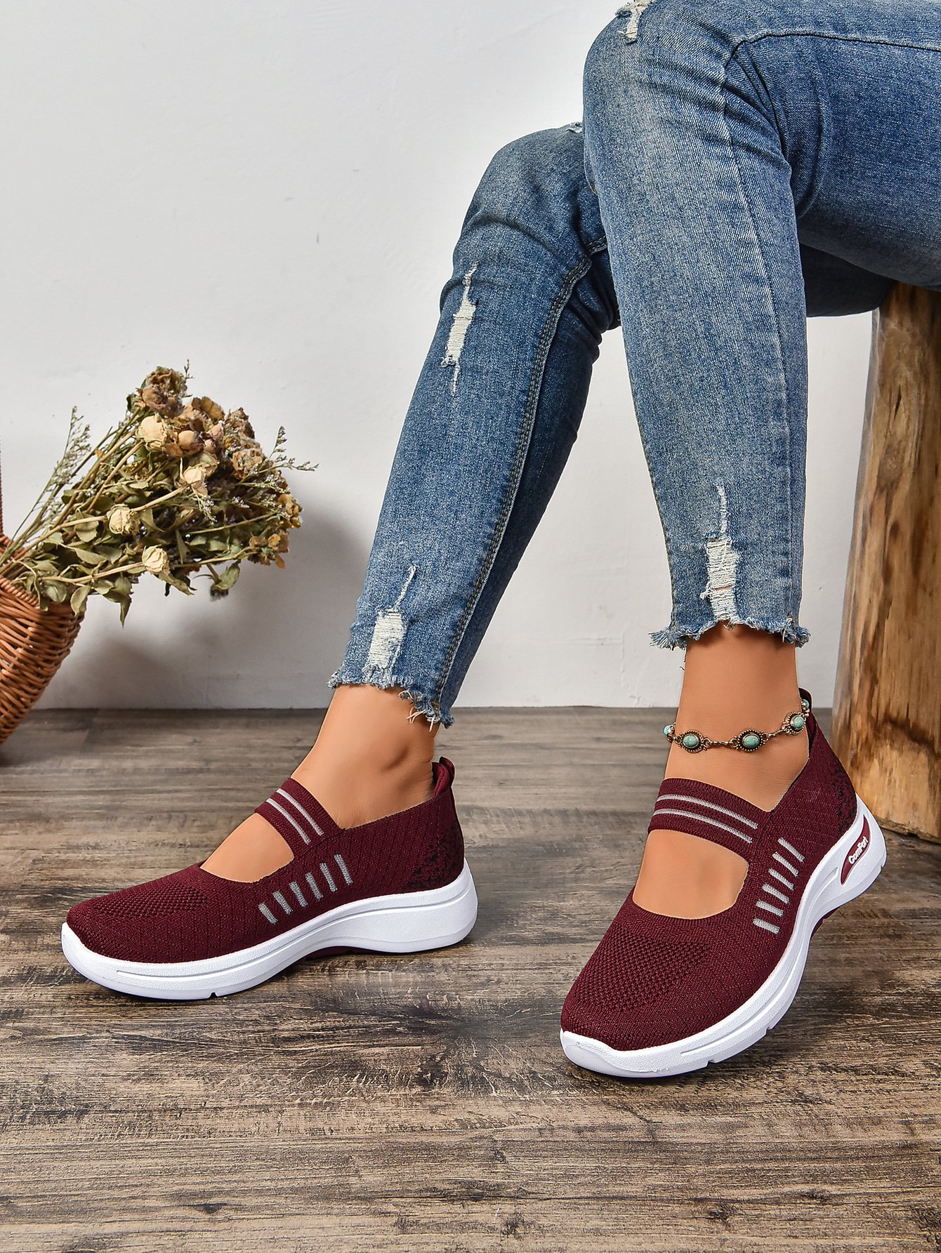 Lässig Textil Flache Schuhe