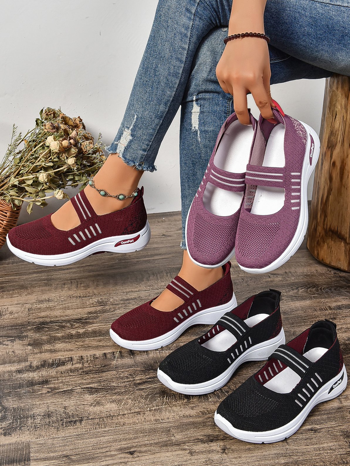Lässig Textil Flache Schuhe