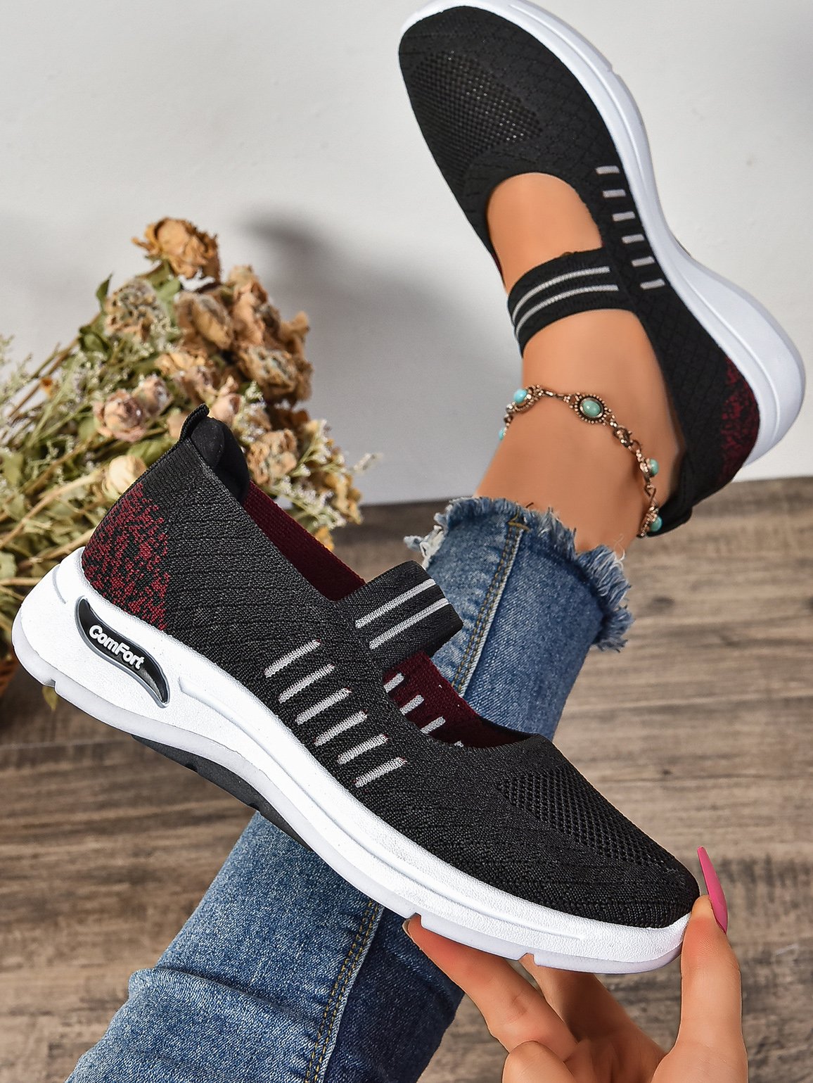 Lässig Textil Flache Schuhe