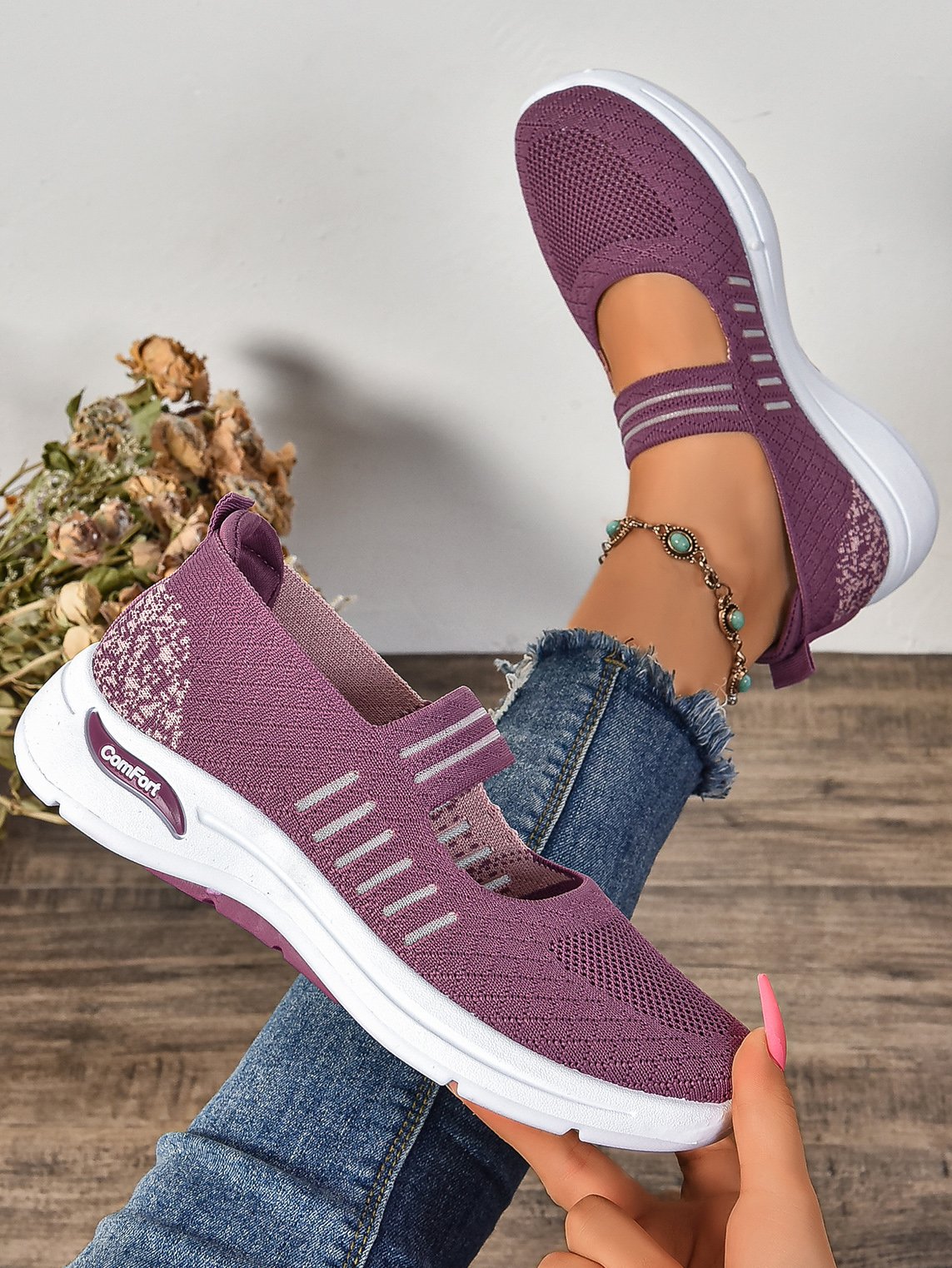 Lässig Textil Flache Schuhe