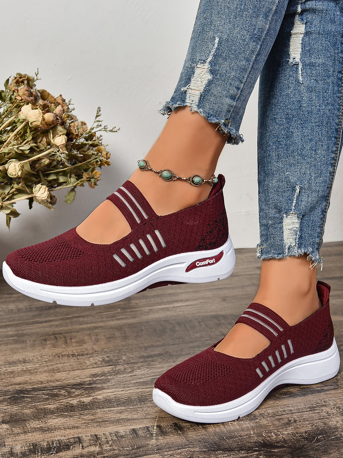 Lässig Textil Flache Schuhe