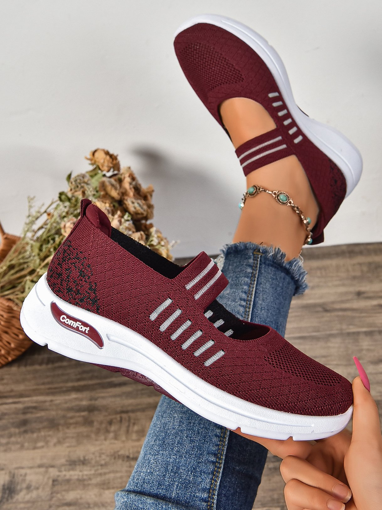 Lässig Textil Flache Schuhe