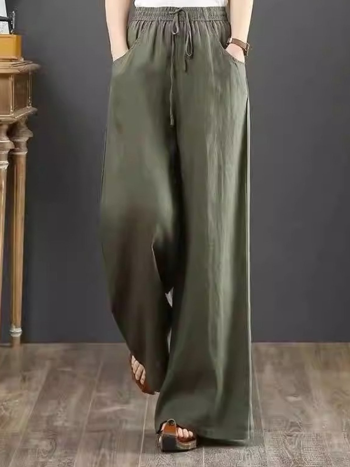 Damen Unifarben Lang Hose Lässig Frühling/Herbst Hose