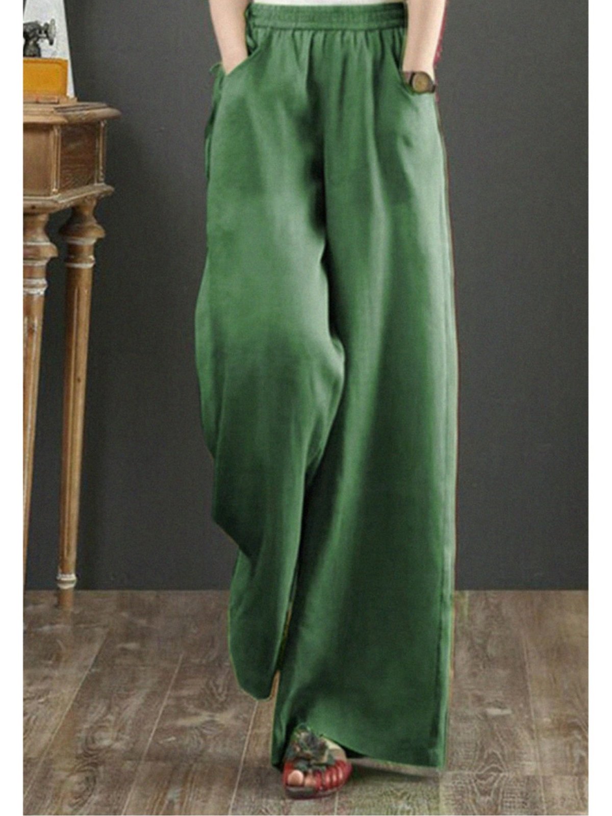 Damen Unifarben Lang Hose Lässig Frühling/Herbst Hose