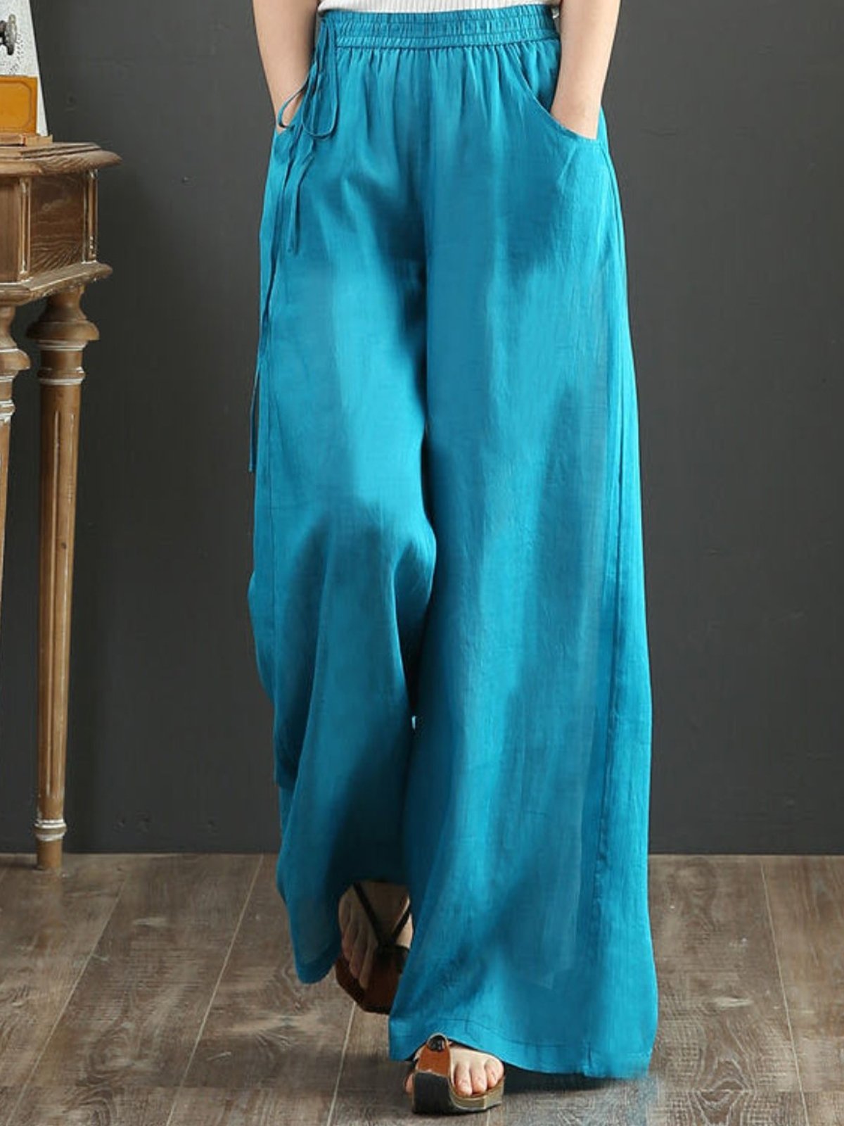 Damen Unifarben Lang Hose Lässig Frühling/Herbst Hose