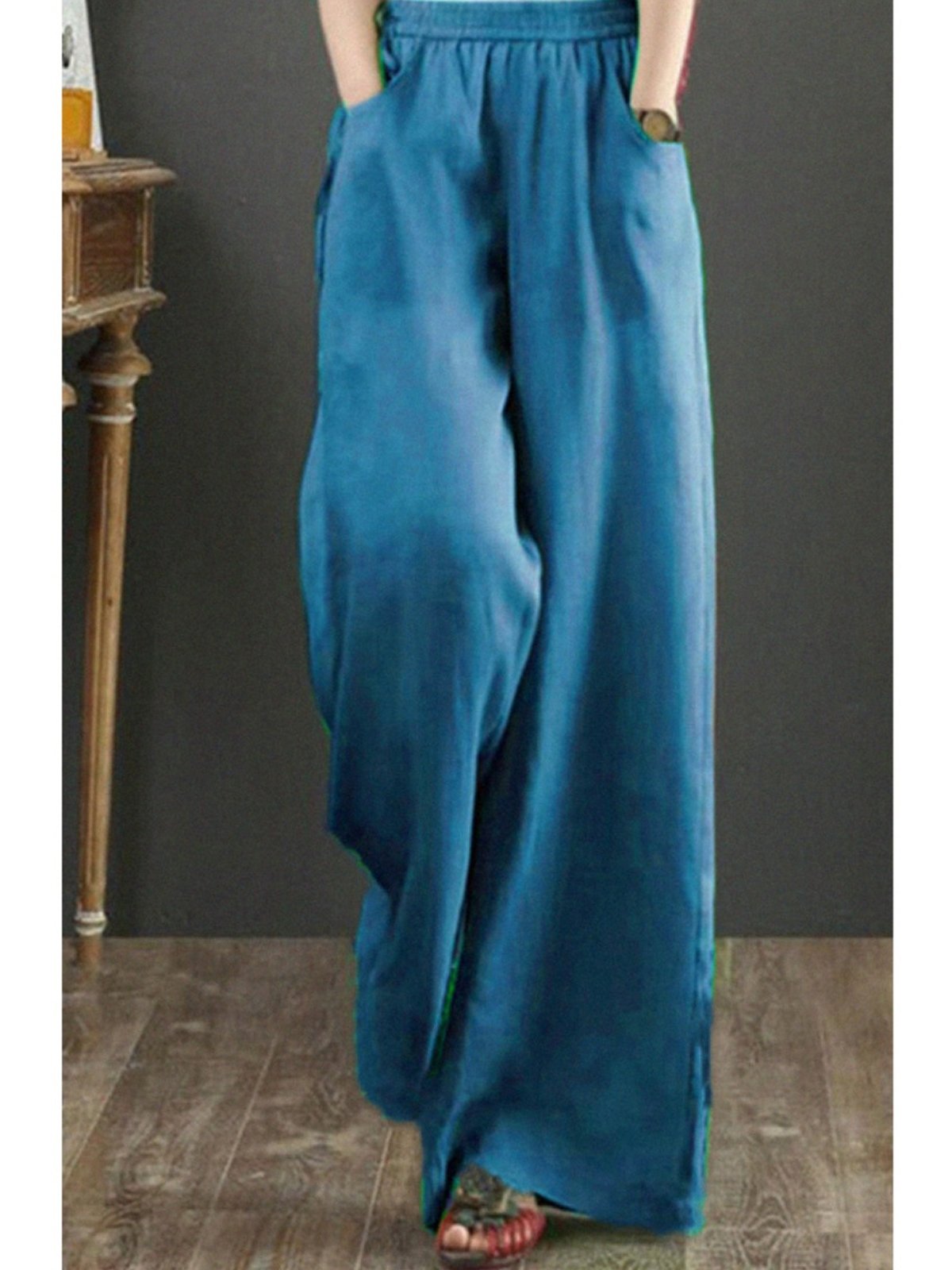 Damen Unifarben Lang Hose Lässig Frühling/Herbst Hose