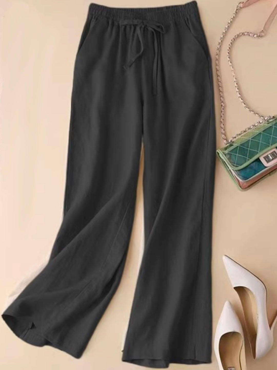 Damen Unifarben Lang Hose Lässig Frühling/Herbst Hose