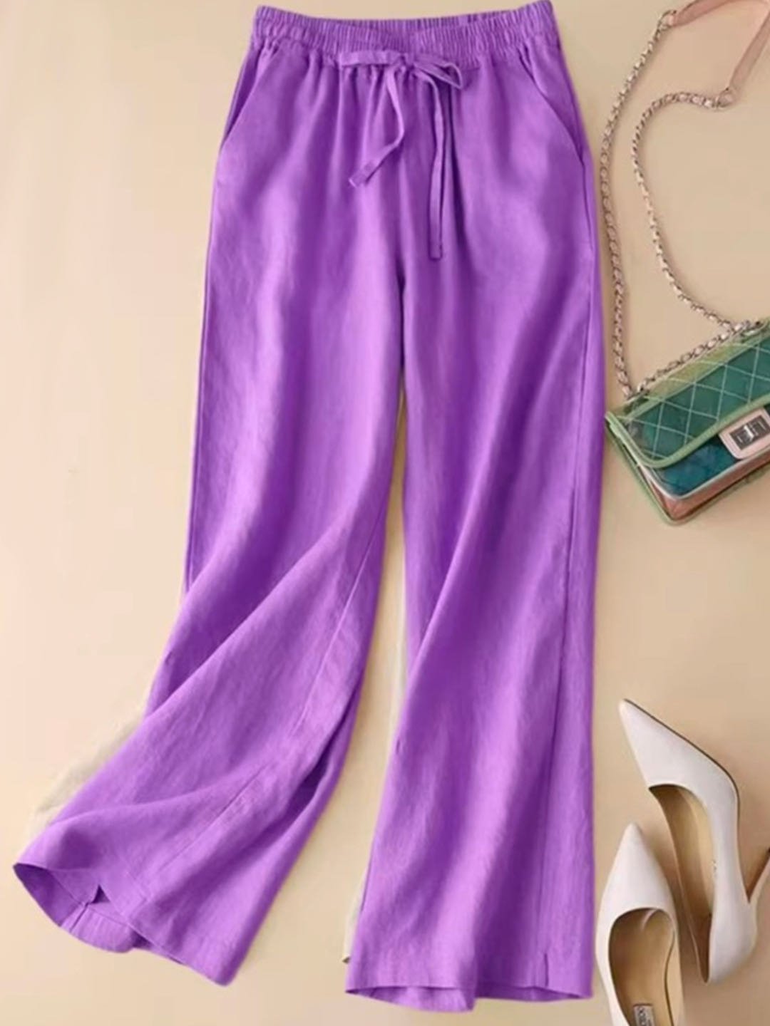 Damen Unifarben Lang Hose Lässig Frühling/Herbst Hose