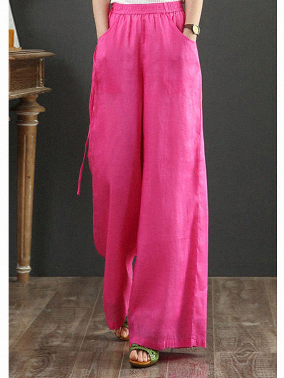 Damen Unifarben Lang Hose Lässig Frühling/Herbst Hose