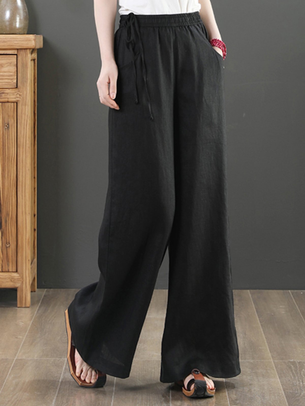 Damen Unifarben Lang Hose Lässig Frühling/Herbst Hose