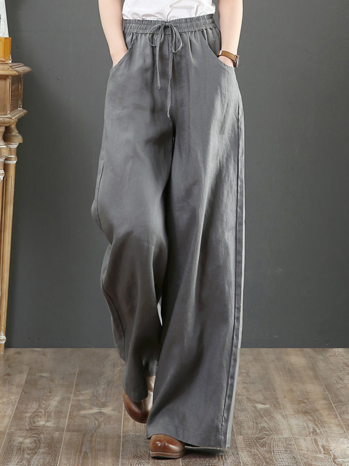 Damen Unifarben Lang Hose Lässig Frühling/Herbst Hose