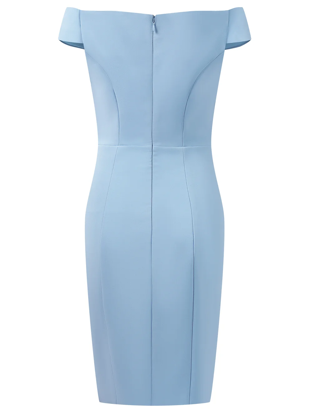 Damen Flügelärmel Sommer Unifarben Gerüscht Kleid U-Boot-Ausschnitt Party Ausgehen Elegant Mini H-Linie Blau