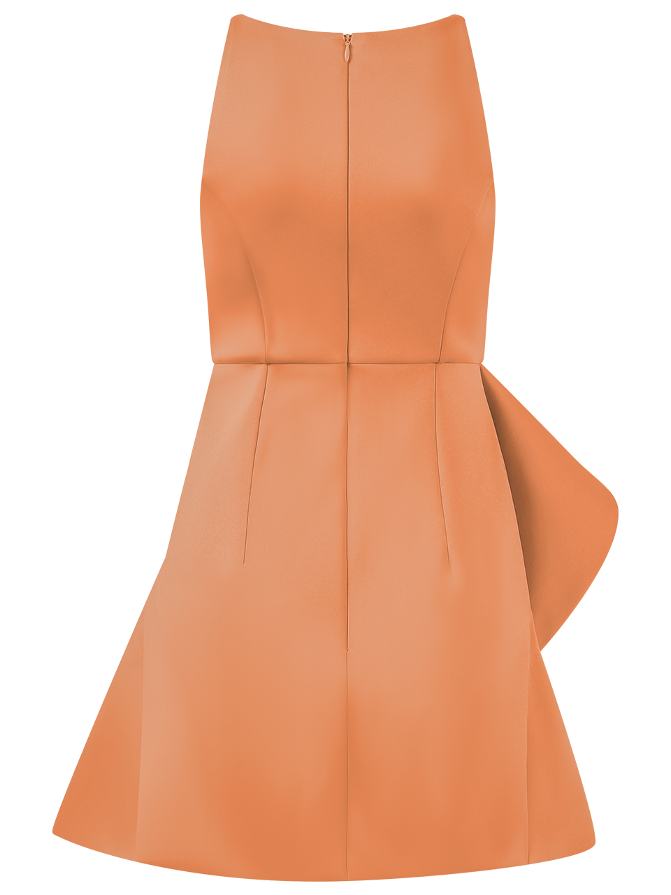 Damen Ärmellos Sommer Unifarben Gerüscht Kleid Rundhals Date Ausgehen Urban Mini A-Linien Orange