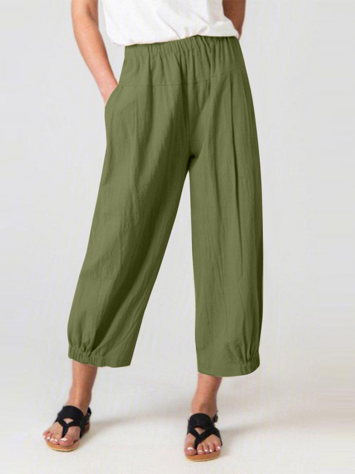 Damen Hose Täglich Ausgehen Lässig Baumwolle Unifarben Frühling/Herbst Hose