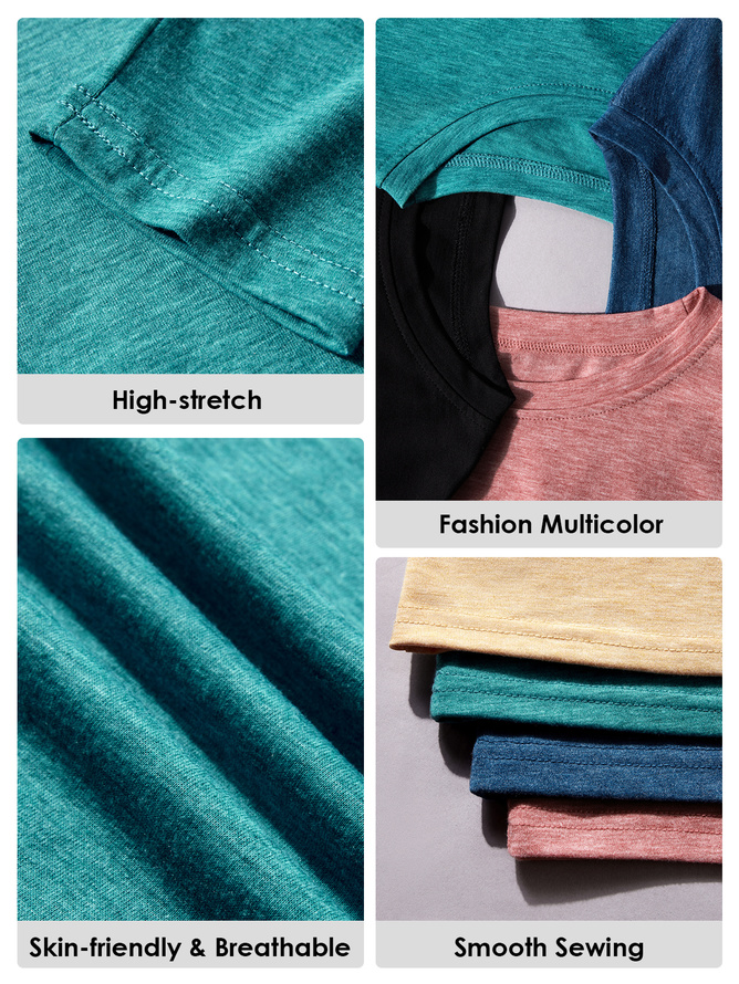 Damen Langarm Bluse Frühling/Herbst Textbriefe Rundhals Täglich Ausgehen Lässig Oberteile
