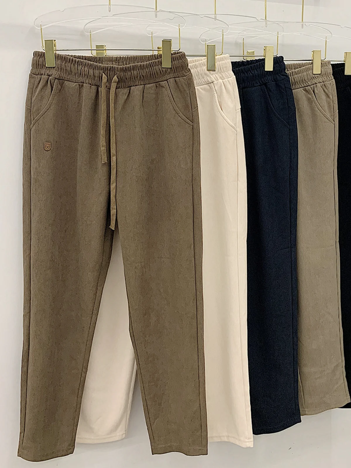 Damen Unifarben Knöchelhose Elastische Taille Hose Lässig Frühling/Herbst Hose