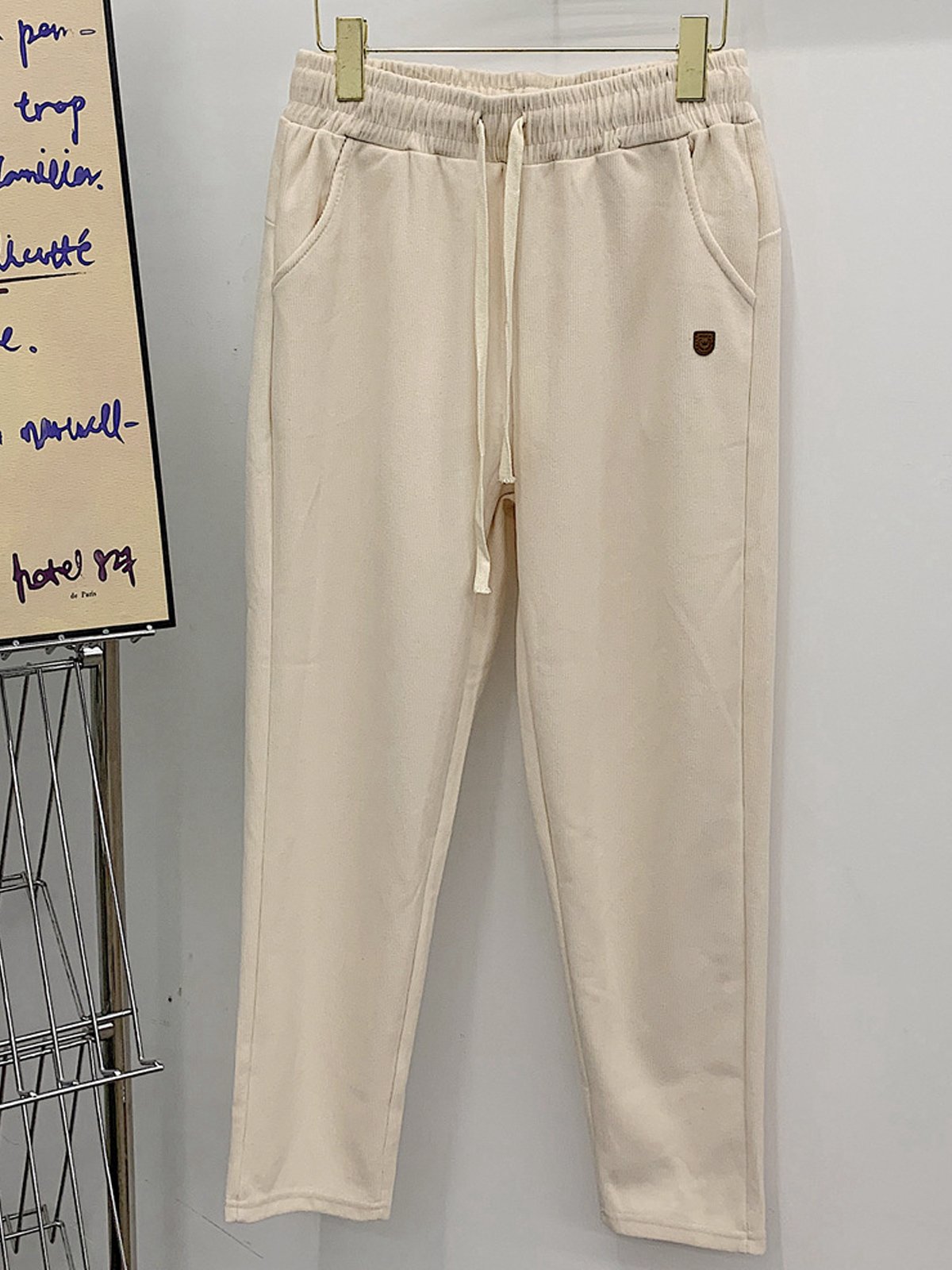 Damen Unifarben Knöchelhose Elastische Taille Hose Lässig Frühling/Herbst Hose
