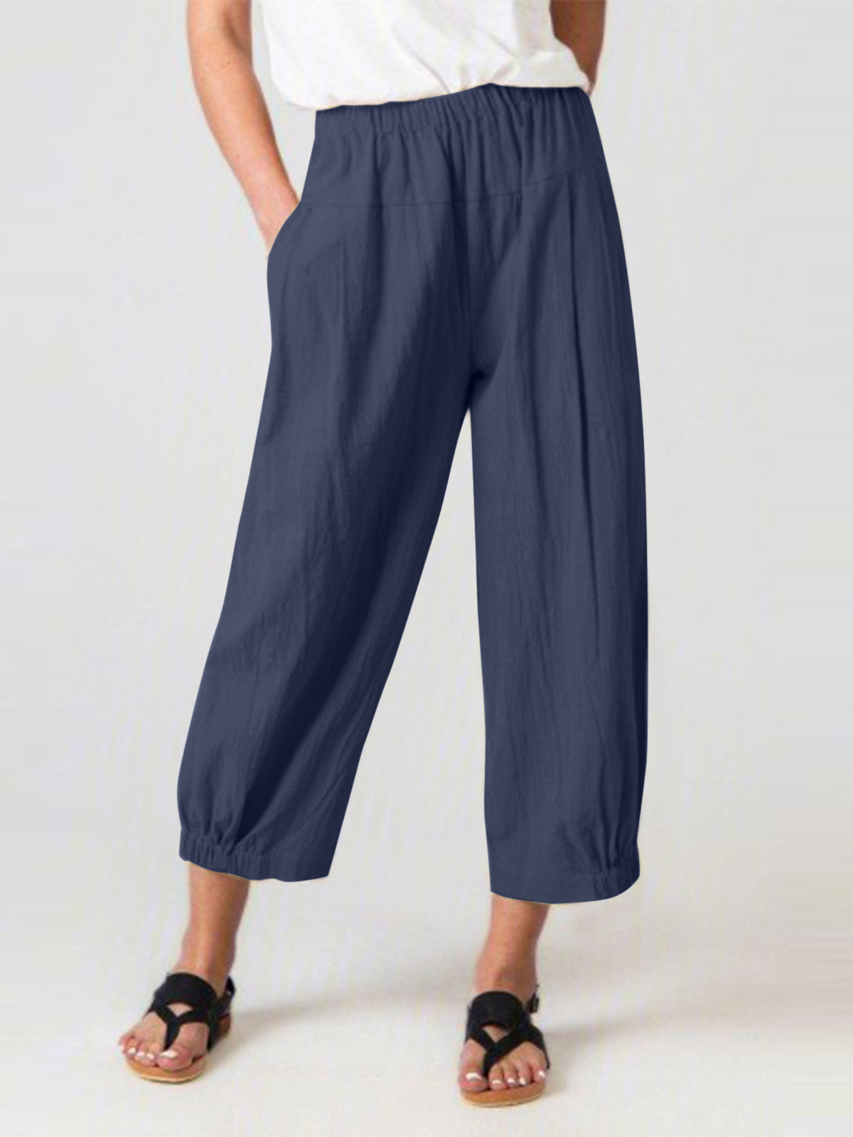 Damen Hose Täglich Ausgehen Lässig Baumwolle Unifarben Frühling/Herbst Hose