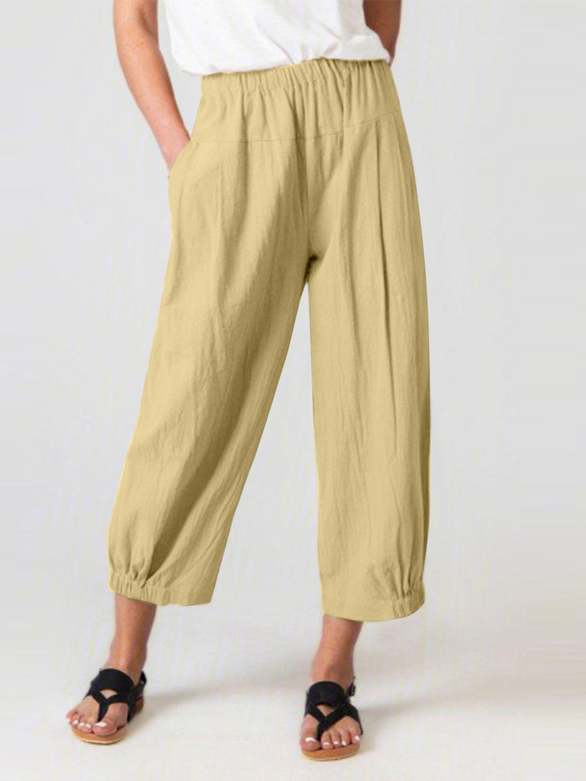 Damen Hose Täglich Ausgehen Lässig Baumwolle Unifarben Frühling/Herbst Hose