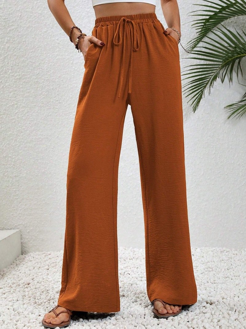 Damen Hose Täglich Ausgehen Lässig Baumwolle Unifarben Frühling/Herbst Hose