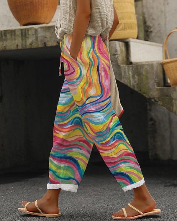 Damen Kariert Lang Hose Lässig Frühling/Herbst Hose