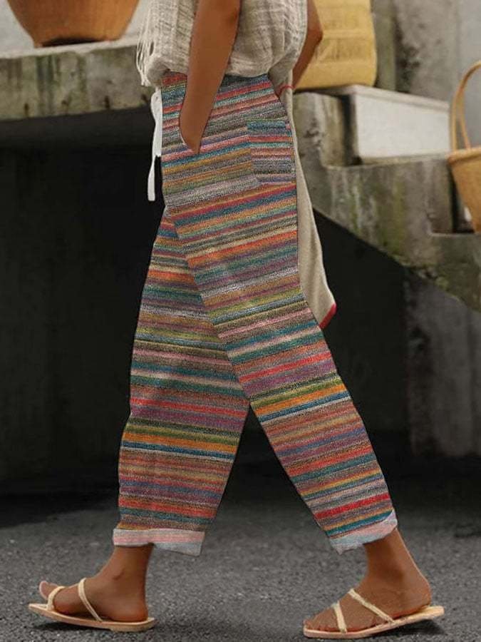 Damen Kariert Lang Hose Lässig Frühling/Herbst Hose