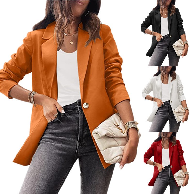 Damen Frühling/Herbst Oberbekleidung Lässig Unifarben Langarm Regelmäßig Blazer