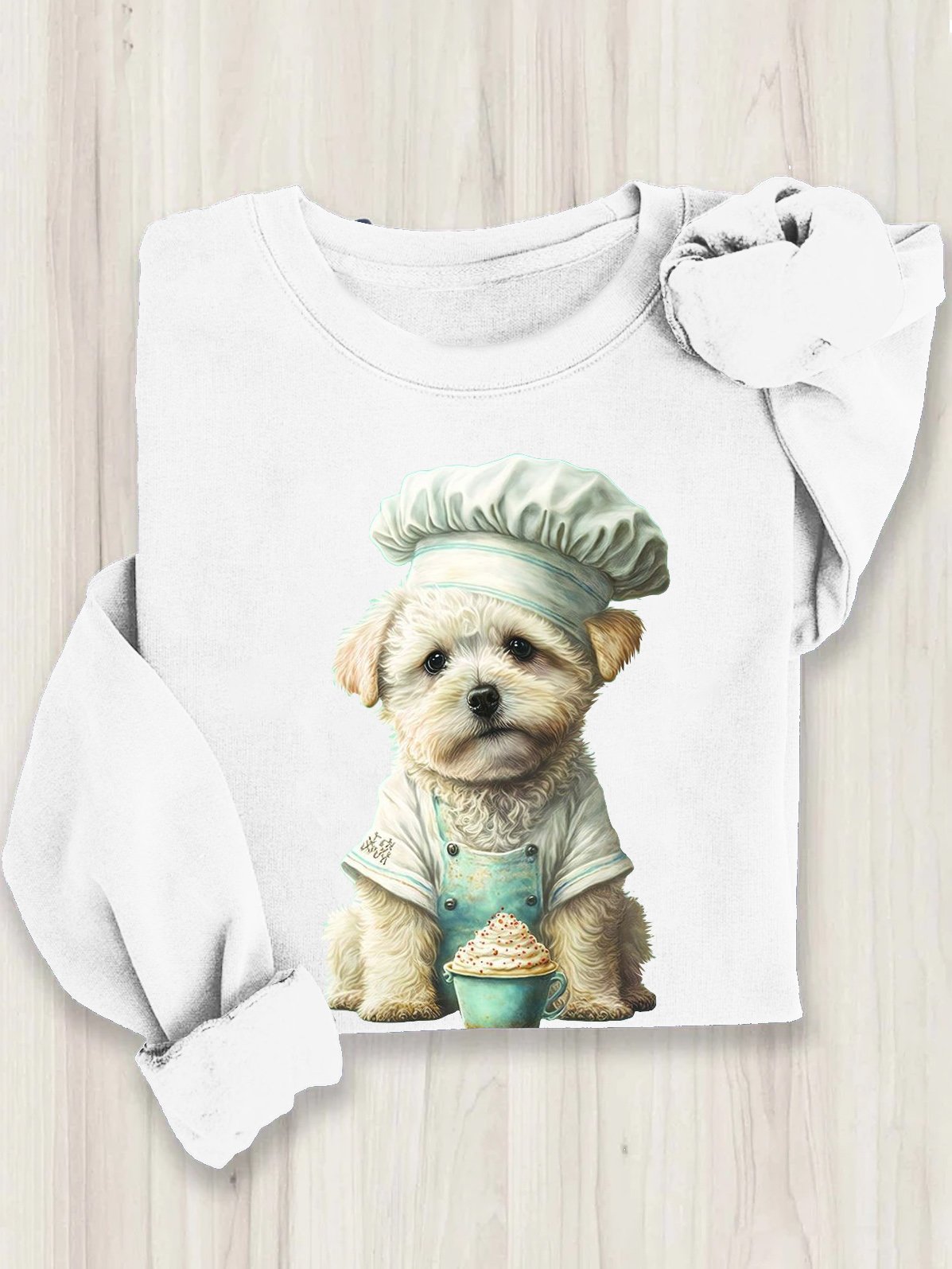 Damen Hund Rundhals Lässig Frühling/Herbst Langarm Sweatshirt