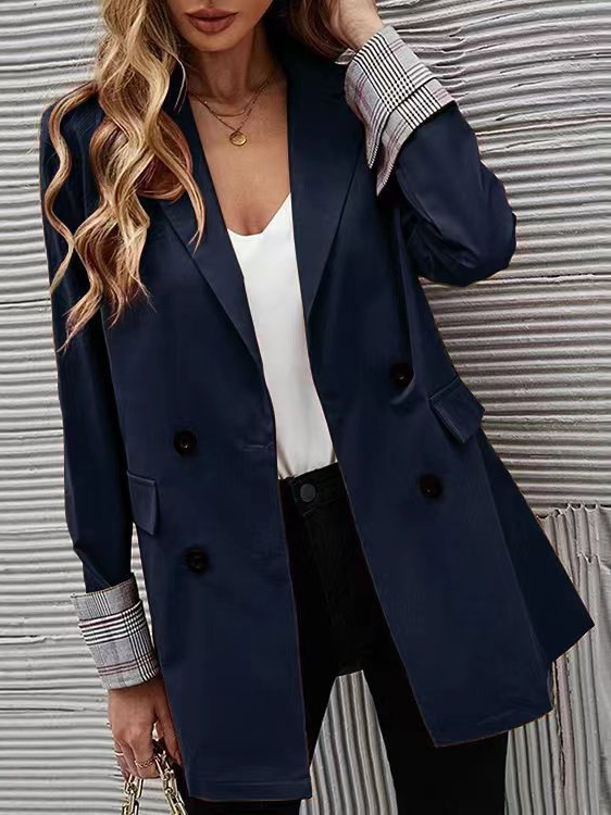 Damen Frühling/Herbst Oberbekleidung Lässig Unifarben Langarm Regelmäßig Blazer