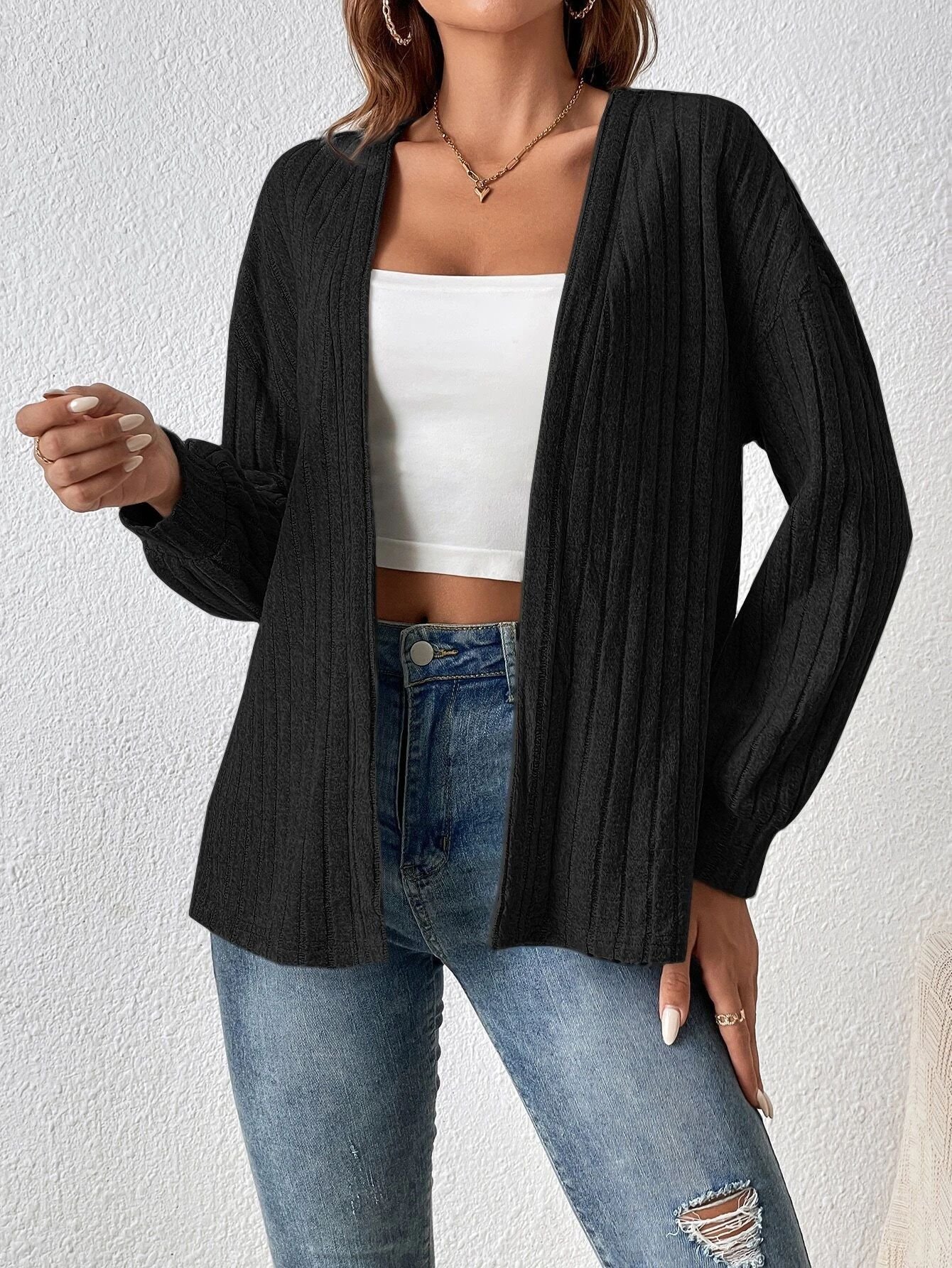 Damen Frühling/Herbst Oberbekleidung Lässig Reißverschluss Unifarben Langarm Jacke